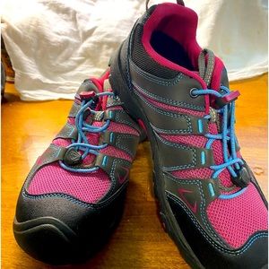 Ladies size 7, Youth size 5 hiking shoes. Pink & Gray. Worn 2 times
